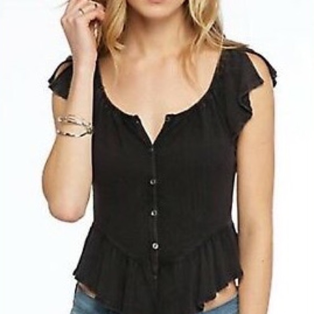 FREE PEOPLE BLOUSE CROP TOP